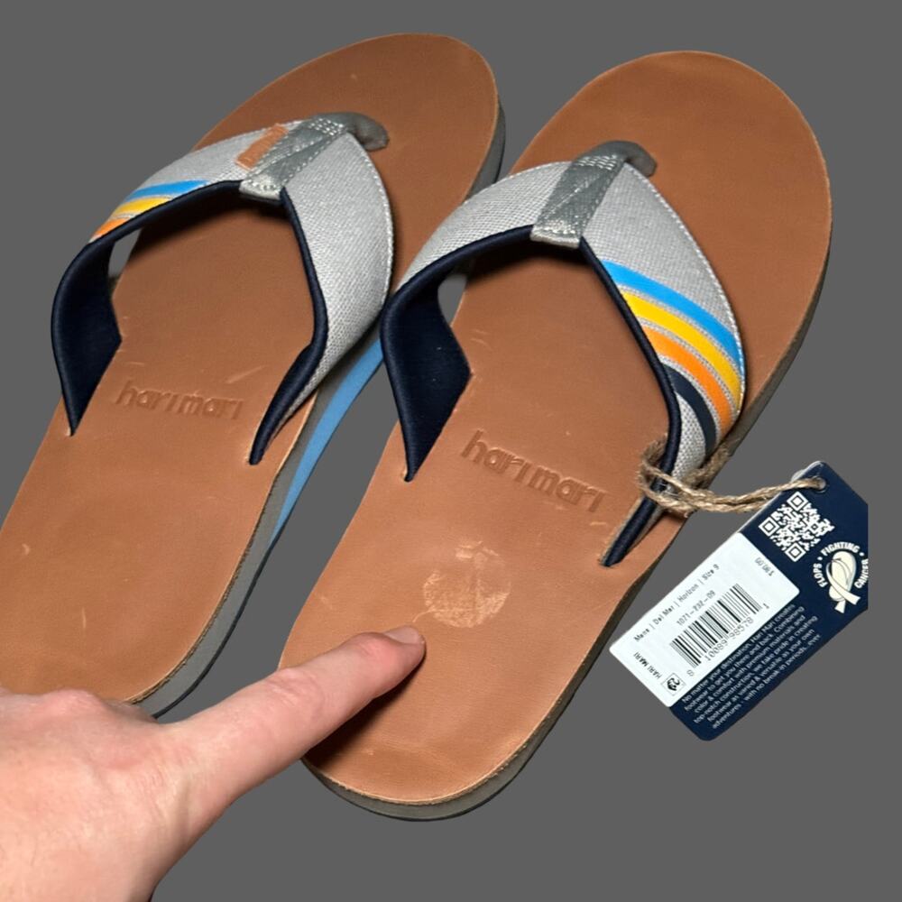 Hari Mari Del Mar Flip Flops Horizon Men’s 9 NWT - Picture 3 of 10